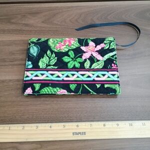 Vera Bradley Green and Pink Floral Wristlet